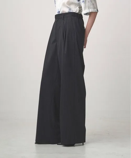 ワイドパンツ スラックス 2TUCK WIDE PINSTRIPE PANTS メンズ レディース