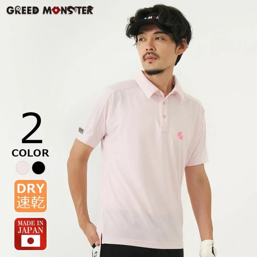 【MENS】GREED MONSTER 国産 モンスターマーチ 半袖 ポロシャツ 日本製 グリードモンスター ポロシャツ 鹿の子 速乾 立体裁断 ストレッチ GMAG-250001M グリモン