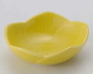 【まとめ買い10個セット品】和食器  カ091-548 黄釉花型6.5cm珍味【キャンセル/返品不可】【メイチョー】