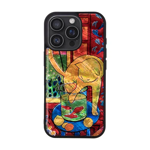 ikins アイキンス 天然貝ケース for iPhone 16 Pro 魚と猫 I27120i16PR  PC パソコン スマホ タブレット | 関連単語 iPhone パーツ iPad 周辺機器 メモリ Android ドライブ USB ストレージ フラッシュメモリー コンパクト モニター アーム 液晶 保護 マウス ssd