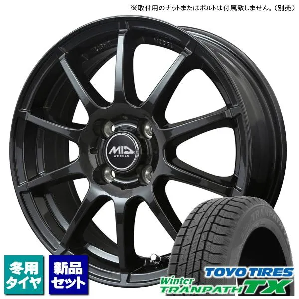 パッソ/ルーミー/etc トーヨー WinterTRANPATH TX 165/65R14 \u0026 SCHNEIDER StaG 14インチ 5.5J +38 4H 100P SG スタッドレス 4本セット