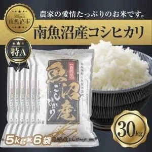 ふるさと納税 【令和7年産】 新潟県 南 魚沼産 コシヒカリ お米 5kg ×6袋 計30kg（お米の美味しい炊き方ガイド付き） 新潟県南魚沼市