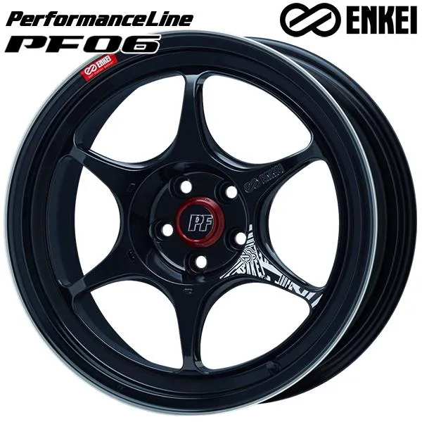 ENKEI エンケイ パフォーマンスライン PF06 18インチ 10.0J 5H114.3 +38 マシニングブラック アルミホイール単品 4本セット 送料無料