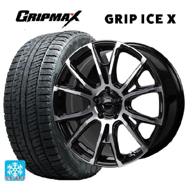 送料無料 スタッドレスタイヤホイールセット 235/50R18 101H XL グリップマックス グリップアイスX ブラックレター ジャパン三陽 ハイ