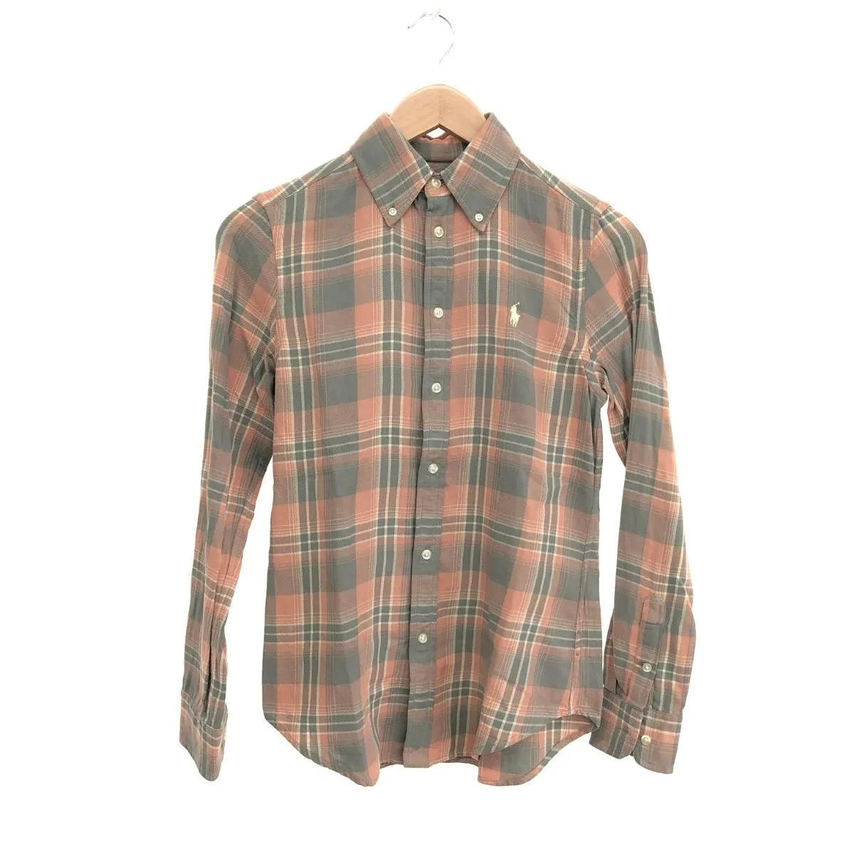 RALPH LAUREN ラルフローレン ネルシャツ 未使用品 サイズ:XS チェック柄    グレー/ピンク レディース【中古】