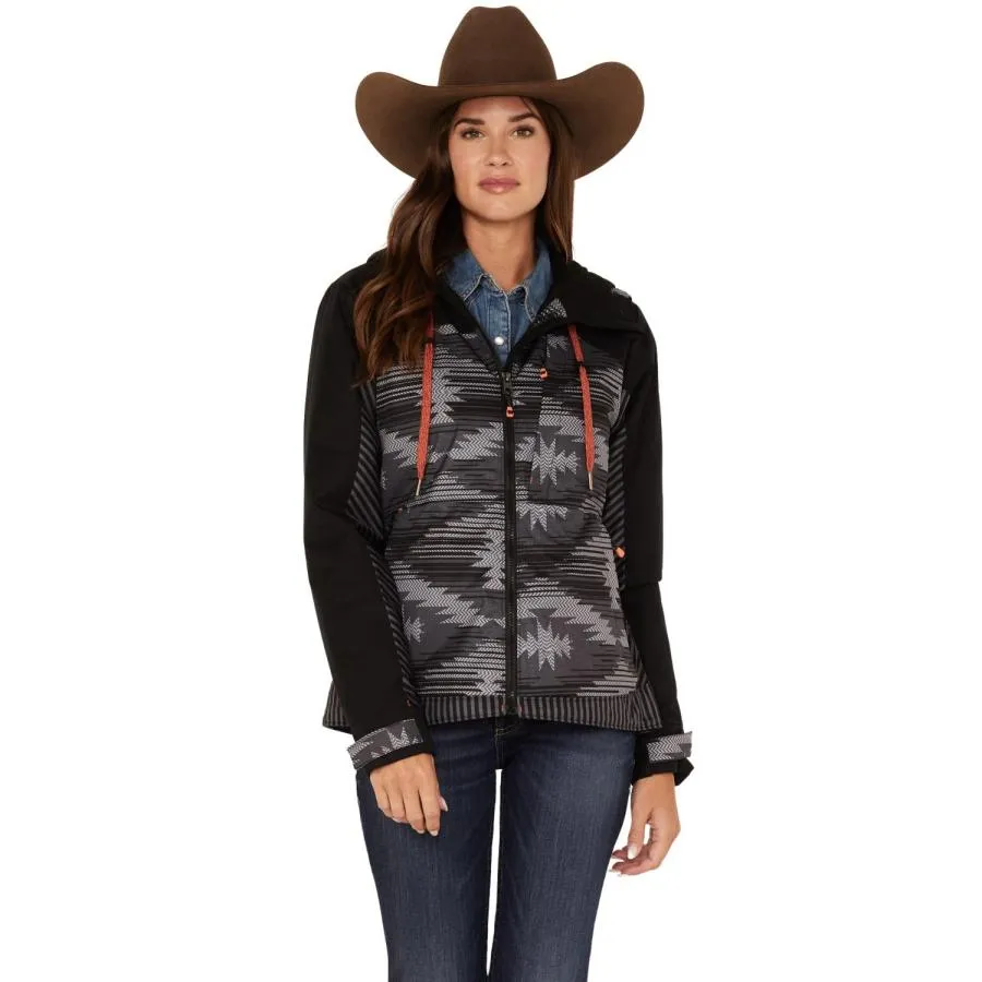 【並行輸入品】Cinch Women's Southwestern Stripe Ski Coat Black XX Large