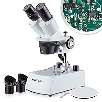 【中古】【輸入品・未使用】AmScope コードレスLED二つの光実体顕微鏡20X-40X