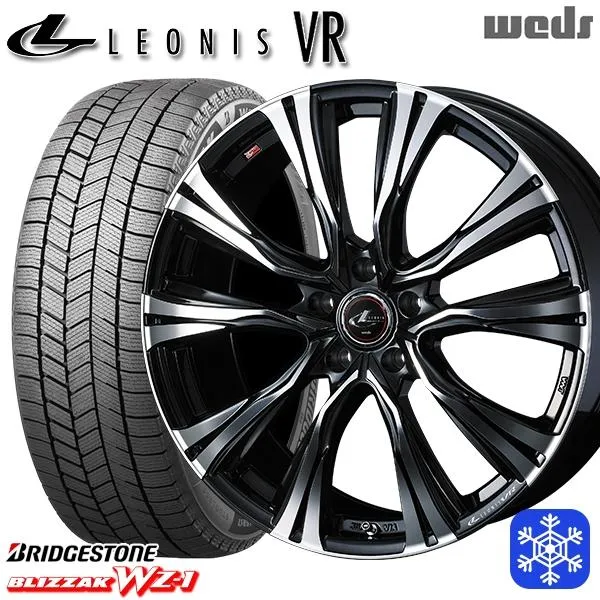 235/55R18インチ ブリヂストン ブリザック WZ-1 WZ1 5H114.3 スタッドレスタイヤホイール4本セット ウェッズ レオニス VR PBMC