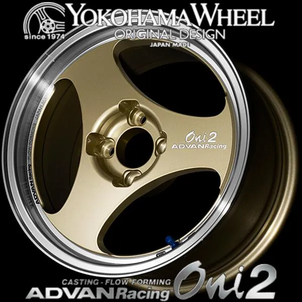 アドバン レーシング Oni2 アルミホイール 14×5.5J 4/100 +45 マシニング＆シャンパンゴールド V5118