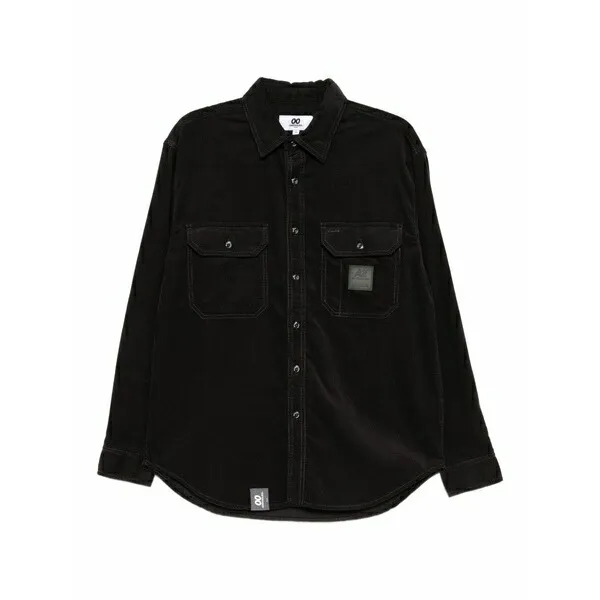 チョコレート メンズ ジャケット＆ブルゾン アウター Logo-patch shirt jacket Black