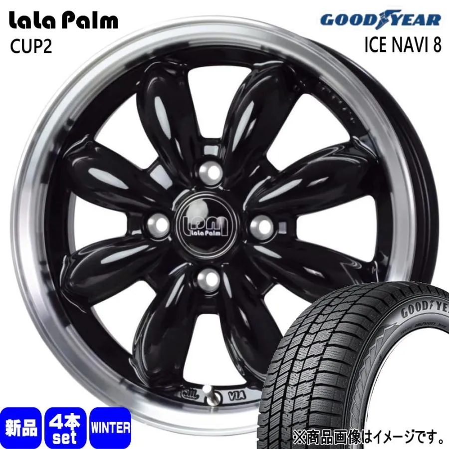 185/65R15 88Q グッドイヤー ICE NAVI 8 冬用 スタッドレスタイヤ LaLaPalm CUP2 MAZDA2 デミオ K10アクア E12ノート