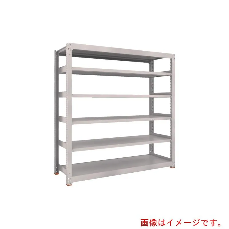 【別途送料あり】トラスコ中山（TRUSCO） TRUSCO スチールラック Ｍ５型中量棚 １５００×５７１×Ｈ２１００ ６段 単体 免震樹脂ベース付 ネオグレー ネオグレー 【品番：M5-7566SFC】