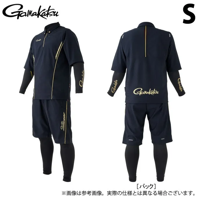(c)【取り寄せ商品】 がまかつ GM3695 (S／ブラック) アクティブクールスーツ (フィッシングウェア／2023年春夏モデル) 【Σ01】