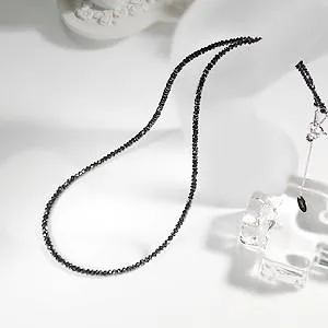 K18WGブラックダイヤモンドネックレス15ctup　AAA品質保証書、ジュエリーケース付 プレゼント ギフト