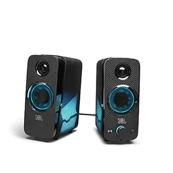【中古】［非常に良い］JBL QUANTUM DUO ゲーミングスピーカー/USB 3.5mm 接続/Bluetooth/ワイヤレス スピーカー/サラウンド/ライティング/ブラック JBLQUANTUMDUOBLKJN