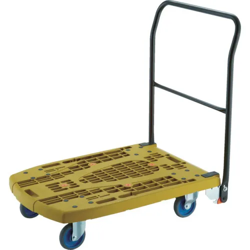 【送料別途】【直送品】TRUSCO 樹脂台車 カルティオビッグフラット 回転 900X600 ストッパー付 オリーブ MPK-906F2-OG-S