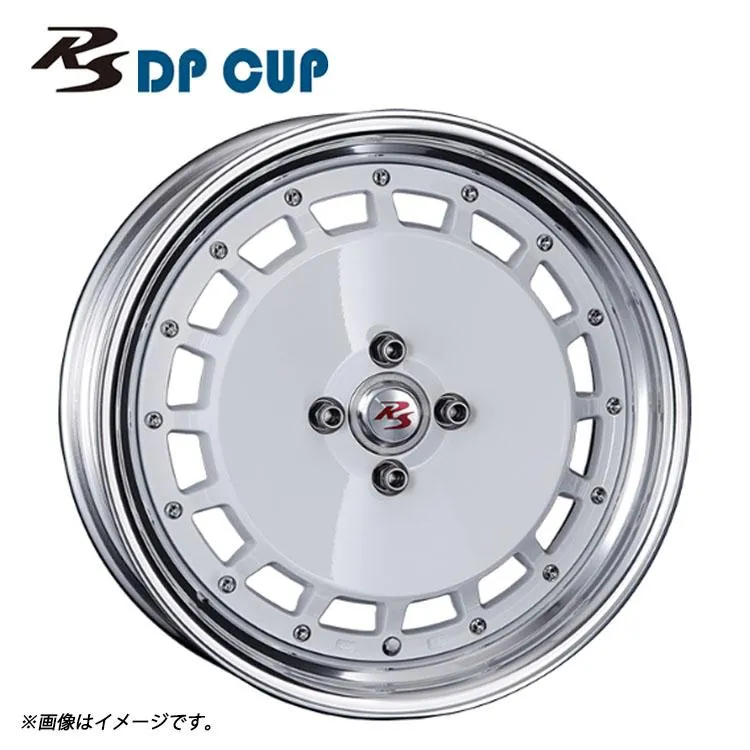 19インチ 4H98 11J 11J+65〜-23 4穴 ホイール 【1本単品 新品】 ホワイト RS DP CUP 2PIECE Low Disk 送料無料 クリムソン