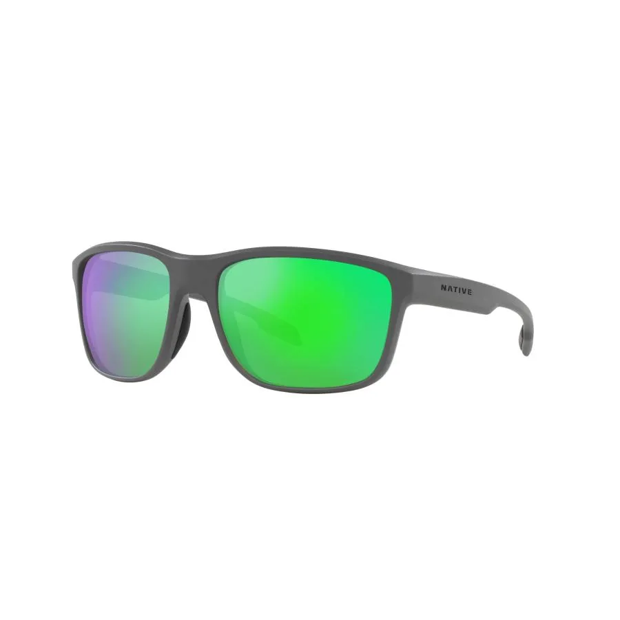 【並行輸入品】Native Man Sunglasses Matte Grey Frame, Green Lenses, 59MM