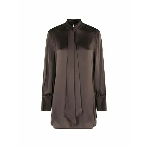 セミクチュール レディース ワンピース トップス Manuela tie-neck mini dress Brown