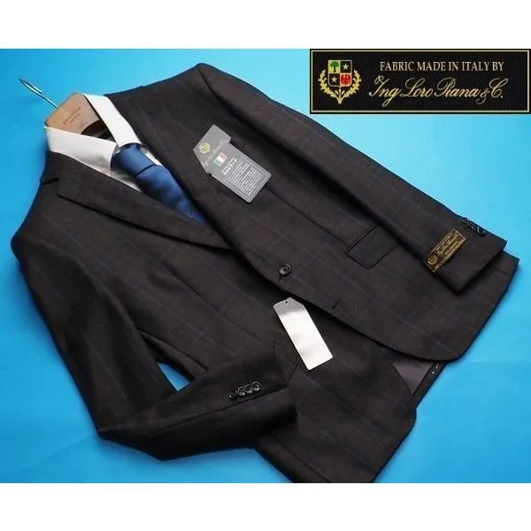 新品9.6万円 大手百貨店扱い 秋冬『Loro Piana ロロピアーナ ZELANDER 伊製生地』ウール100% サキソニー起毛 ジャケットAB8茶(E) 3050270