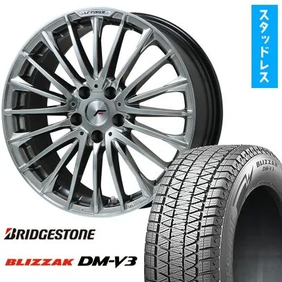 235/55R19 スタッドレスタイヤ ホイール4本セット ブリヂストン ブリザック DM-V3 レアマイスター LF-FORCE R14ボルト 19インチ