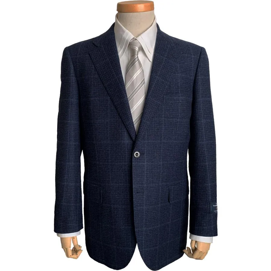 ゼニア ERMENEGILDO ZEGNA イタリア製生地 秋冬 ジャケット ウール カシミヤ メンズ シングル 2ボタン 紺 ネイビー MJ99314