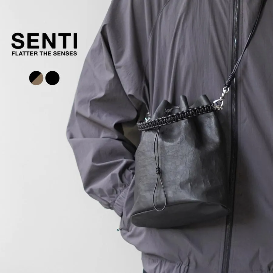SENTI（センティ） ダイニーマレザー ドローストリング 2wayバッグ / メンズ 鞄 巾着 手提げ ショルダーバッグ