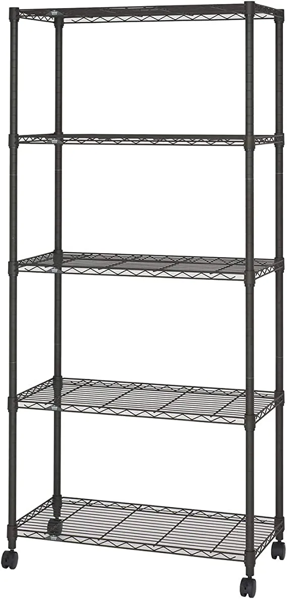 ルミナスルチールラック ルミナスノワール フリーラック NO6018-5 5段 幅61cm×奥行41cm×高さ178.5cm ポール径25mm