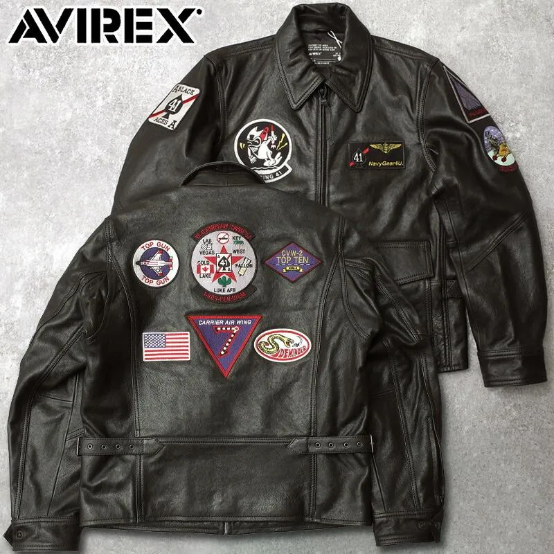 AVIREX アビレックス #7836150002 ANJ4 ジャケット『BLACK ACES』ANJ-4 アヴィレックス 羊革 ラム 本革 レザー 革ジャン フライトジャケット アウター