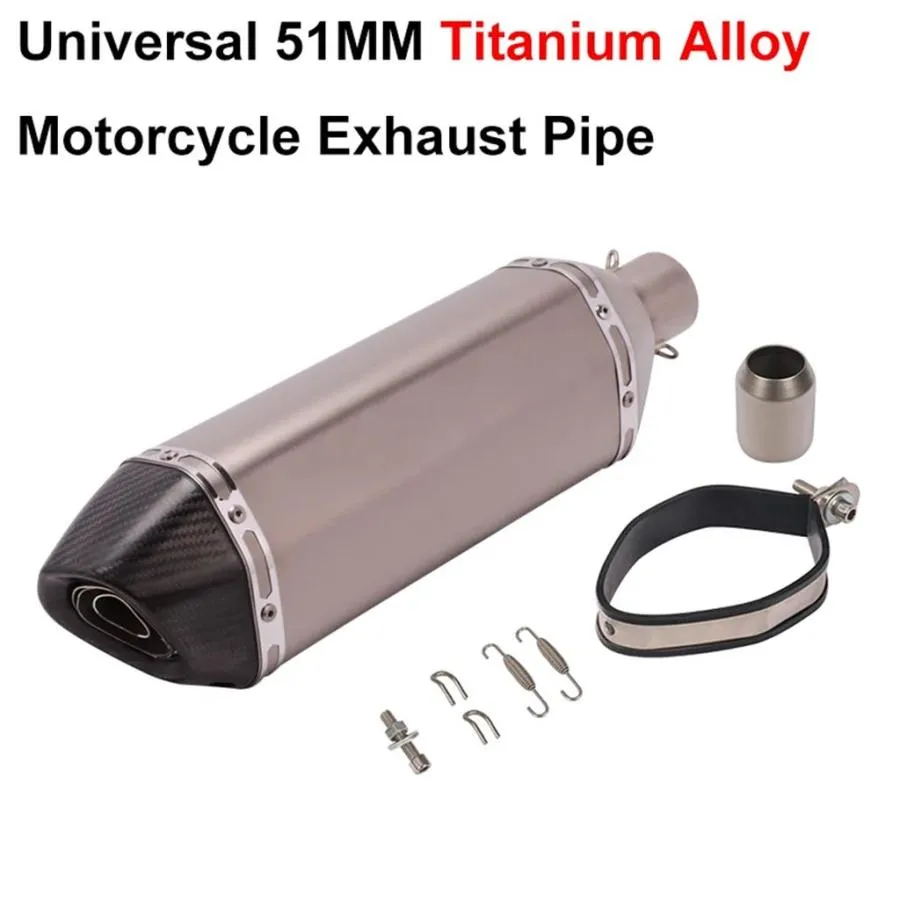 【並行輸入品】チタン合金汎用 51 mmモトクロスマフラーバイクマフラーエスケープカーボンロング CBR1000 CBR 6500 Z900 MT07