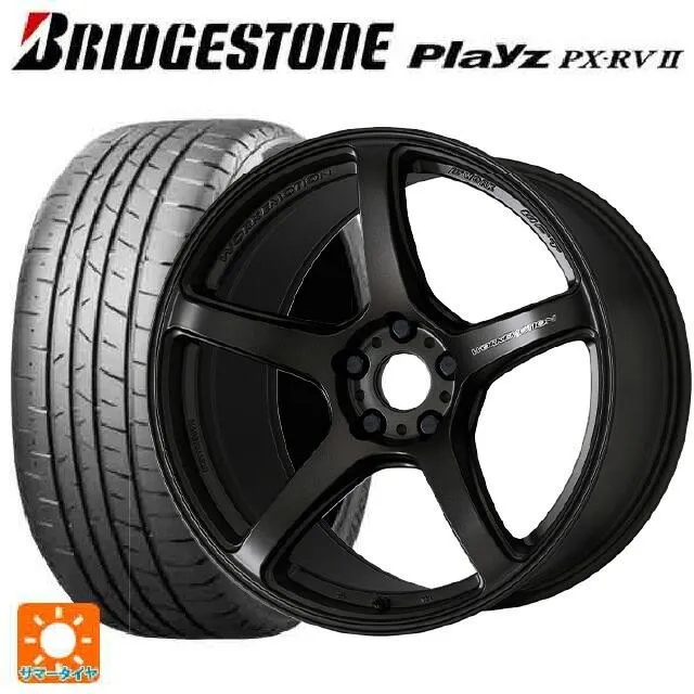 送料無料 サマータイヤホイール 4本セット 225/60R17 99H ブリヂストン プレイズ PX-RV2 正規品 ワーク エモーション T5R 1
