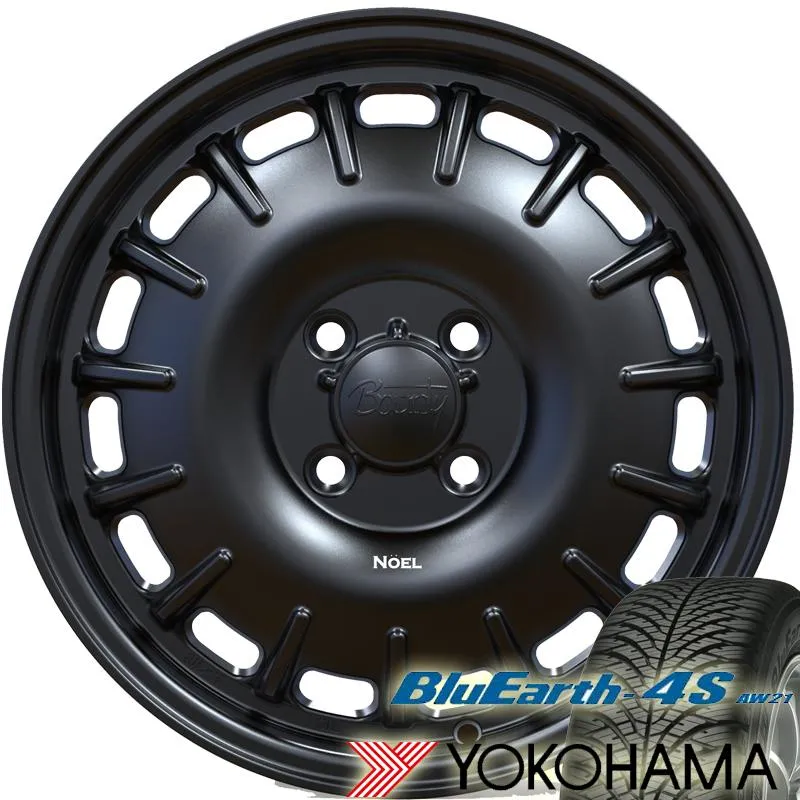 リフトアップ車 アゲトラ ハイゼットジャンボ オールシーズンタイヤ 14インチ バウンティ Noel ノエル YOKOHAMA BluEarth 4S AW21 165/65R14 ホイール