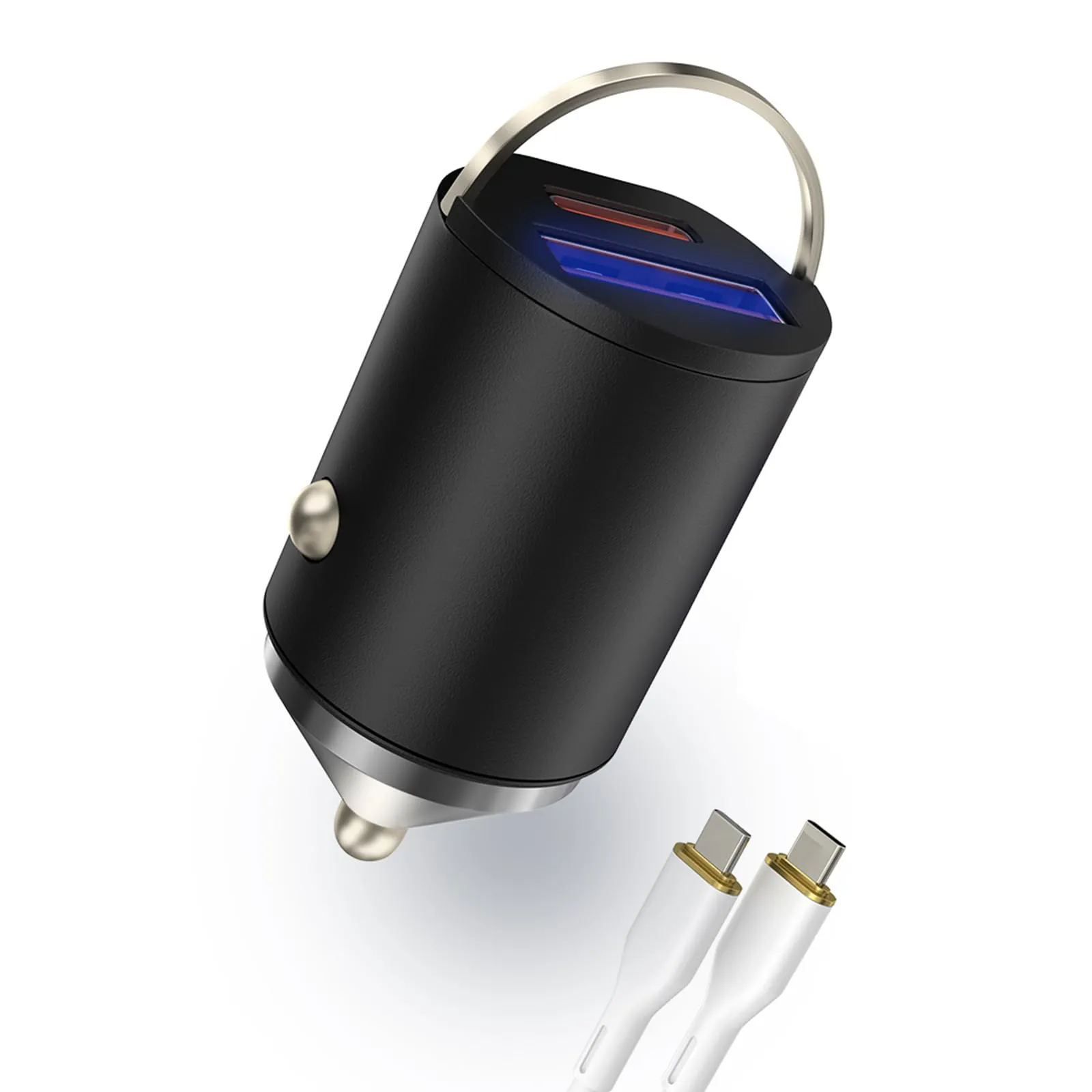 車用高速充電器 USB Type-C デュアルポート 充電アダプター 省スペース コンパクト車載充電器 携帯電話用