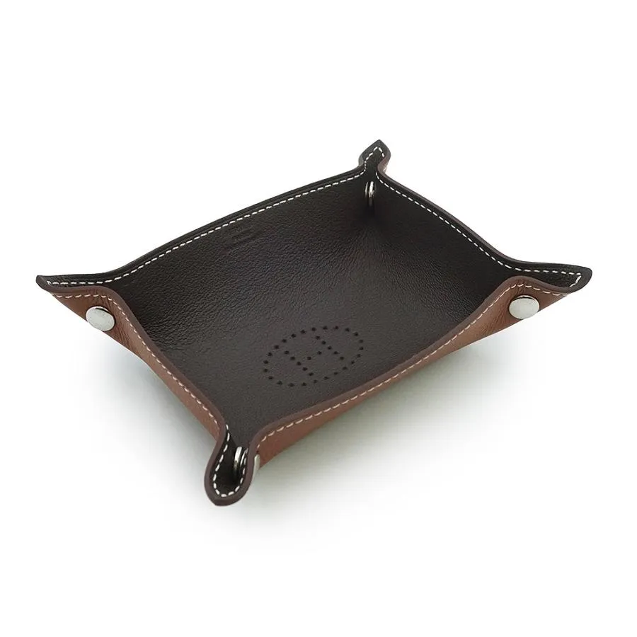 （新品・未使用品）HERMES エルメス ヴィド ポッシュ ミーズ エ ルランス デスク Hエヴリン トリヨン エベンヌ フォーヴ ブラウン B刻印 カードトレイ 小物入れ