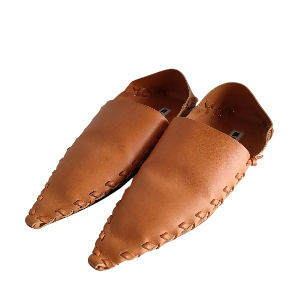 【中古】新品同様 JIL SANDER ジルサンダー レザー モカシン フラットシューズ サイズ37 24cm相当 キャメル レディース Luxs ブランド古着のリュクス