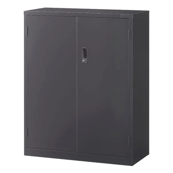 生興 ASKシリーズ 両開き書庫 ブラック 下置用 W880×D400×H1110mm ASK-34H