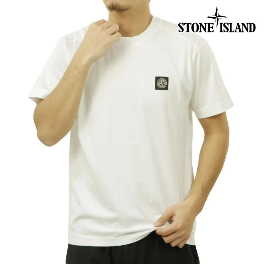 ストーンアイランド メンズ 半袖Tシャツ 正規品 STONE ISLAND ロゴ Tシャツ 60/2 COTTON JERSEY SHORT SLEEVE T-SHIRT 2100027 S0013 V0001 WHITE