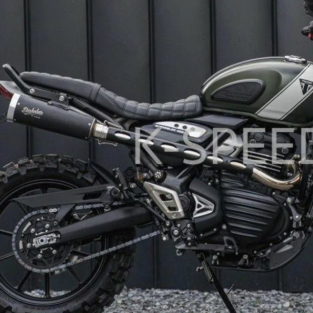 トライアンフ スクランブラー400X フルエキゾースト アップマフラー ブラック/シルバー K-SPEED