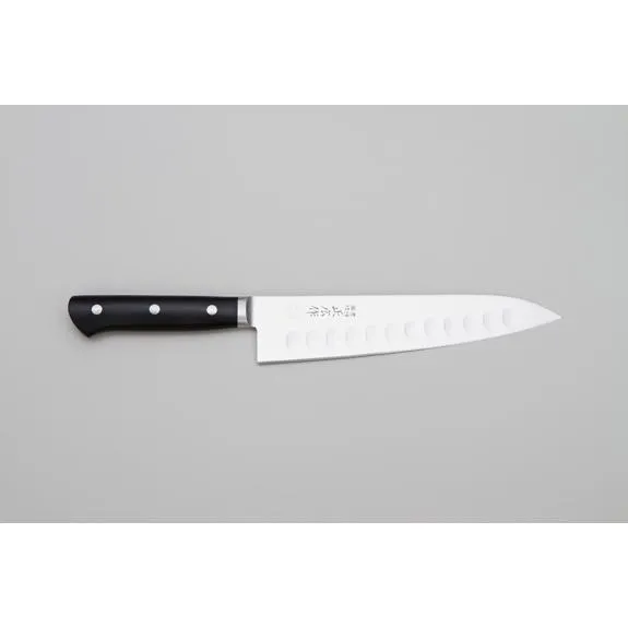 包丁 日本製 14881 正広作 MV-本焼ディンプル 210mm 牛刀 家庭用 関の刃物 プロ仕様 職人用 肉解体