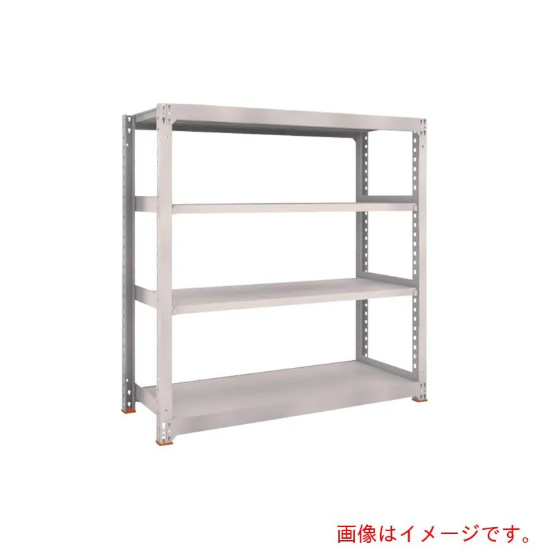 【別途送料あり】トラスコ中山（TRUSCO） TRUSCO スチールラック Ｍ５型中量棚 ９００Ｘ７２１ＸＨ２４００ ４段 単体 免震樹脂ベース付 ネオグレー ネオグレー 【品番：M5-8374SFC】
