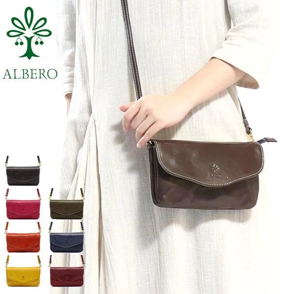 最大50%★5/25限定 アルベロ お財布ショルダー ALBERO お財布ポシェット 本革 PIERROT ピエロ お財布バッグ 本革 レディース 3915