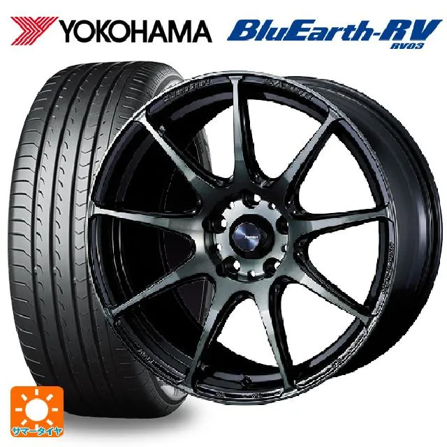 送料無料 サマータイヤホイールセット 235/50R18 101V XL ヨコハマ ブルーアース RV03 # ウェッズ ウェッズスポーツ SA99R