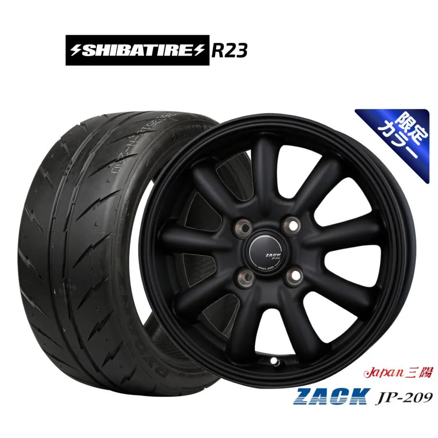 サマータイヤ ホイール4本セット JAPAN三陽 ZACK JP-209 Limited Black(限定カラー) SHIBATIRE シバタイヤ 300 (R23) 155/55R14