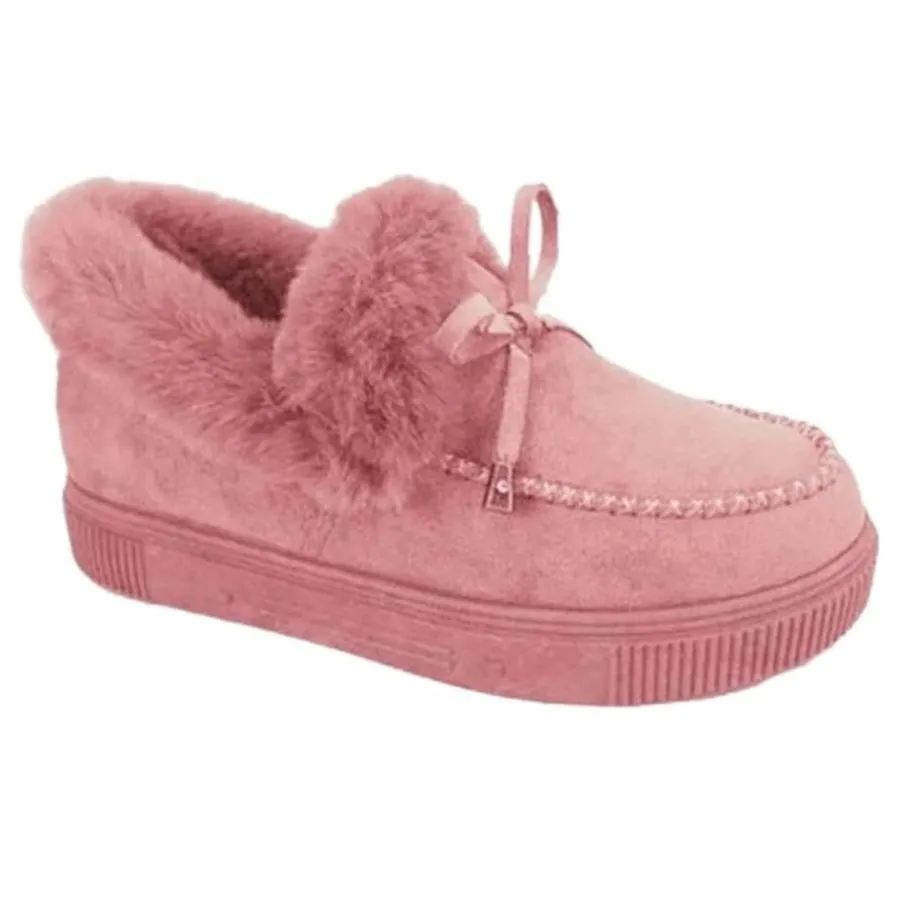 【並行輸入品】Lausiuoe Womens Winter Boots Size 9 Wide Women Fluffy Fuzzy Slip