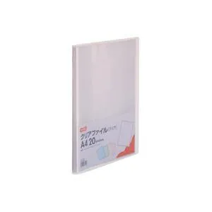 （まとめ）TANOSEE クリアファイル A4タテ20ポケット 背幅14mm クリア 1セット(10冊) 〔×5セット〕