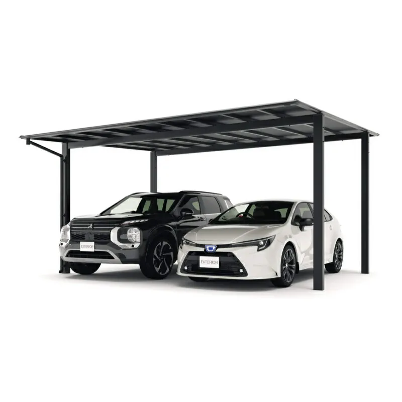 【商品のみ】三協アルミ スカイリード 両側支持タイプ 2台用 基本タイプ 5060 H23 屋根材：ブラックポリカーボネート 柱4本 『 カーポート 2台 本体のみ 駐車場 屋根 外構 エクステリア 』