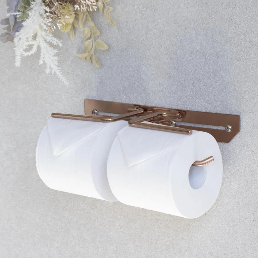 トイレットペーパーホルダー ダブルタイプ Cloe （ トイレットペーパー ホルダー 2連 2ロール ステンレス製 シンプル スタイリッシュ おしゃれ ）