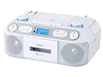 【中古】 コイズミ CDラジカセ 再生速度コントロール ボーカルダウン機能 マイク付属 リモコン付属 ホワイト SAD-4942 W
