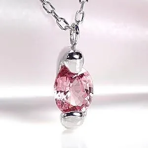 パパラチアサファイア ペンダント ネックレス プラチナ 一粒石 誕生石 9月 CAN-0044