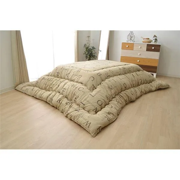 こたつ布団 〔単品 正方形 ベージュ 約205×205cm〕 インド綿100% 耐久性 通気性 ドライクリーニング対応 〔リビング〕 業務用 まとめ買 まとめ買い